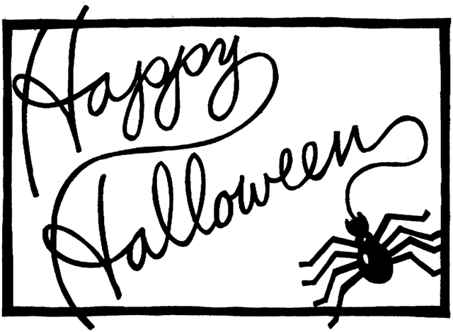 Vintage black and white halloween clipart