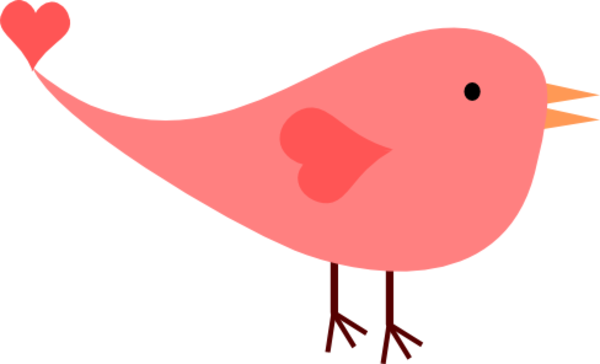Cute red bird clipart