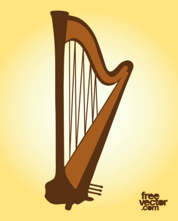 35+ Harp Music Clipart