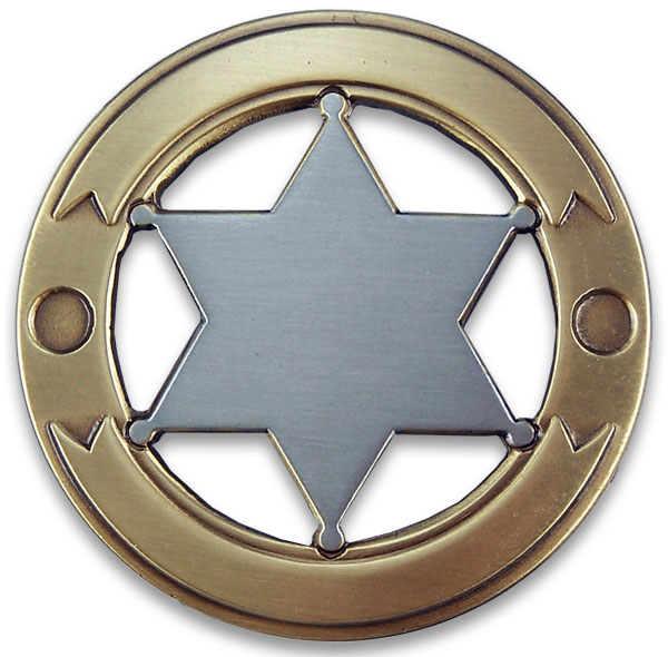 Blank Round Star Gold & Silver Badge : Pieces of History, Old West ...