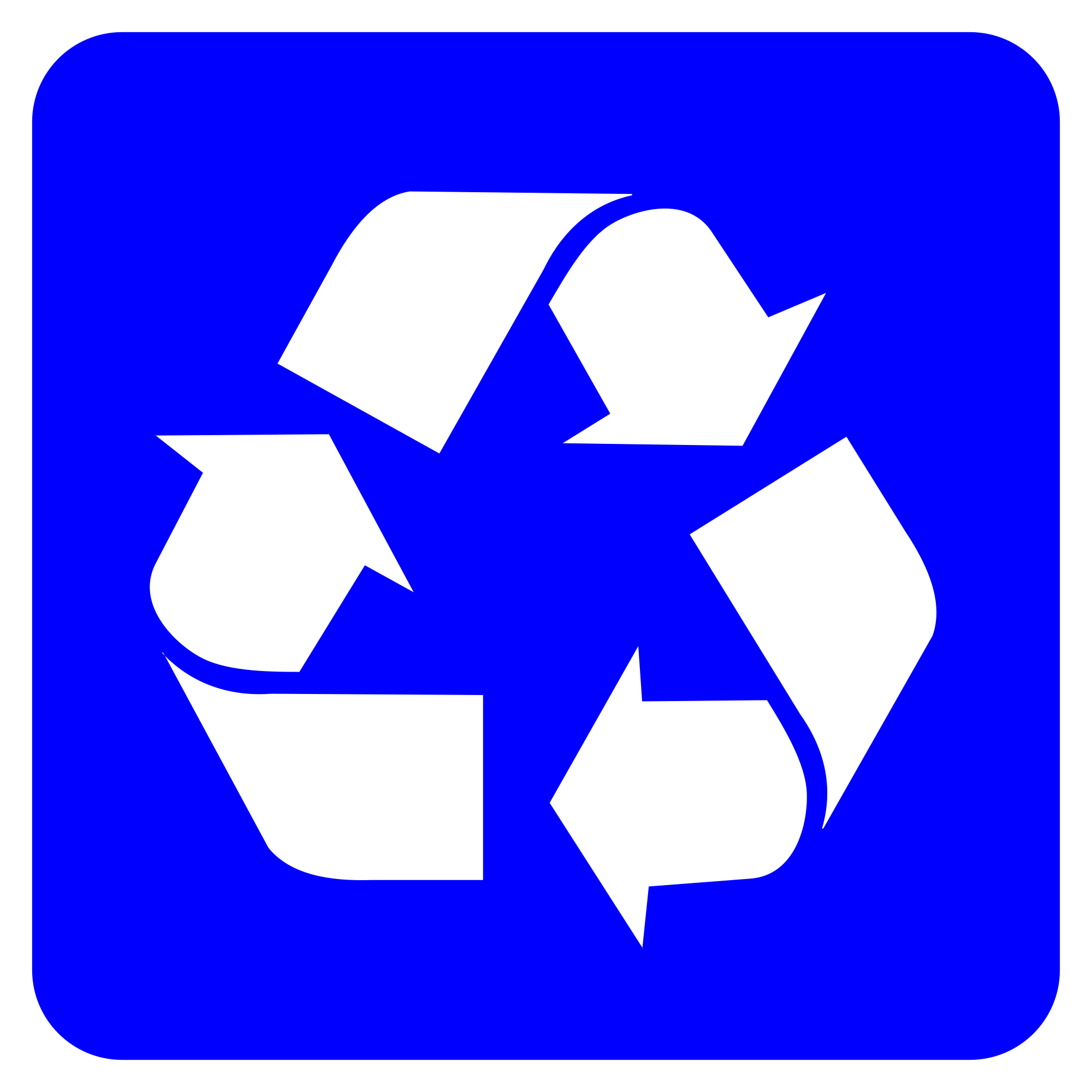 File:Recycling symbol, white on blue.svg