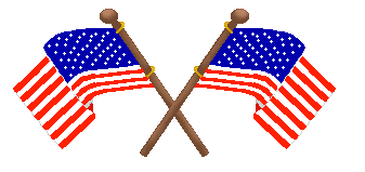 Patriotic flag clip art of large and small U.S.A. crossed flags