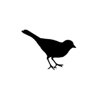 Rubber Stamp of a small bird Silhouette