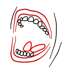 Drawing a cartoon mouth