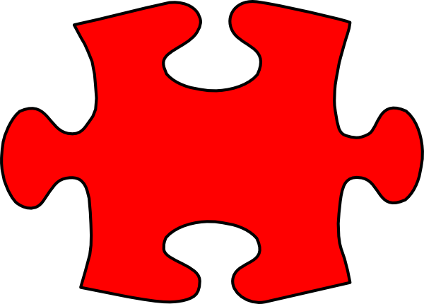 Red Jigsaw Puzzle Piece Large clip art - vector clip art online ...