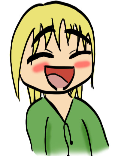 Happy blushing chibi character [digital]