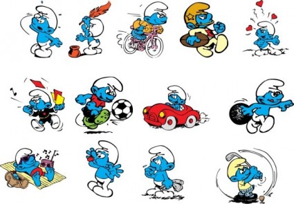smurfs cartoon characters vector | Vector cartoon