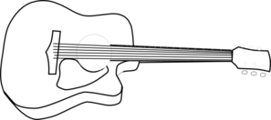 Black Outline Of Acoustic Guitar clip art - vector clip art online ...