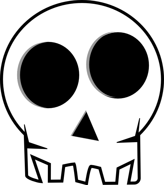 Clip Art: Skull Black White Art Moogley ...