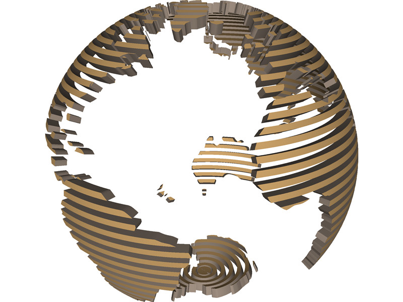 Globe World Map 3D Model Download - 3D CAD Browser