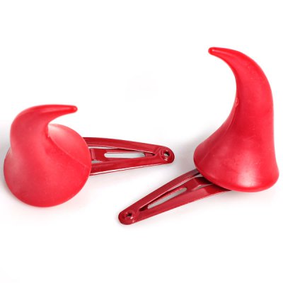 Lovely and Mini Devil Horns Angle Cute Exaggeration Hairpin Side ...