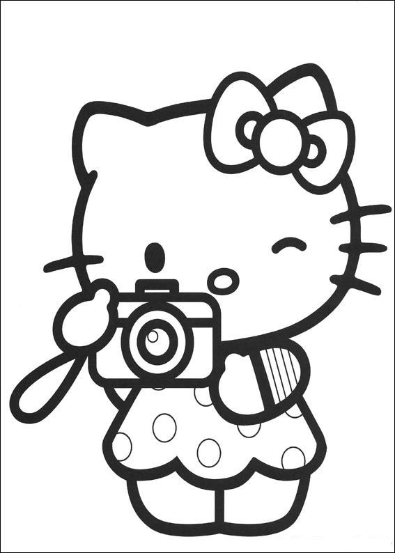 hello kitty clipart black and white - photo #17