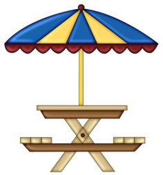Summer picnic table clipart