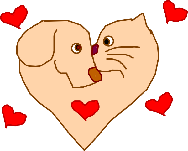 Dog And Cat Heart Clip Art - vector clip art online ...