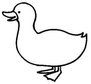 Black and white clipart duck
