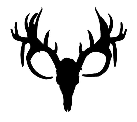 Mule deer head black and white clipart