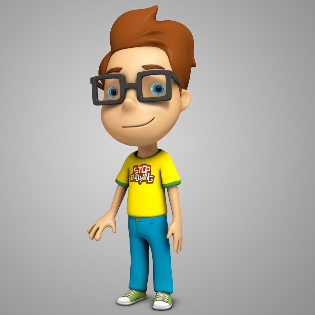 3D model Cartoon character boy VR / AR / low-poly OBJ FBX MA MB ...