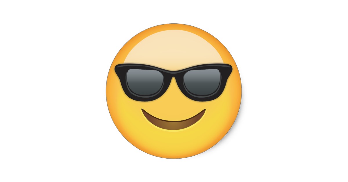 Smiling Face With Sunglasses Emoji Classic Round Sticker | Zazzle