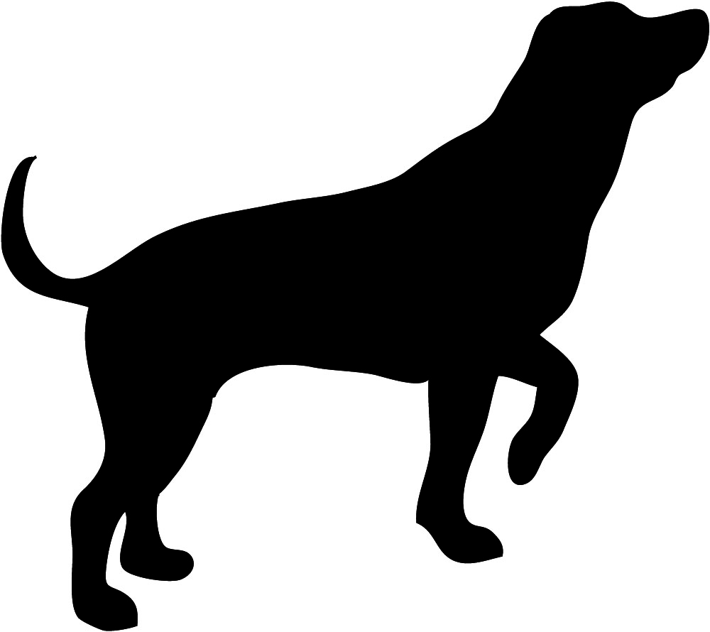 Cute running dog clipart silhouette
