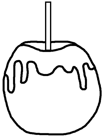 Apple black and white candy apple clipart