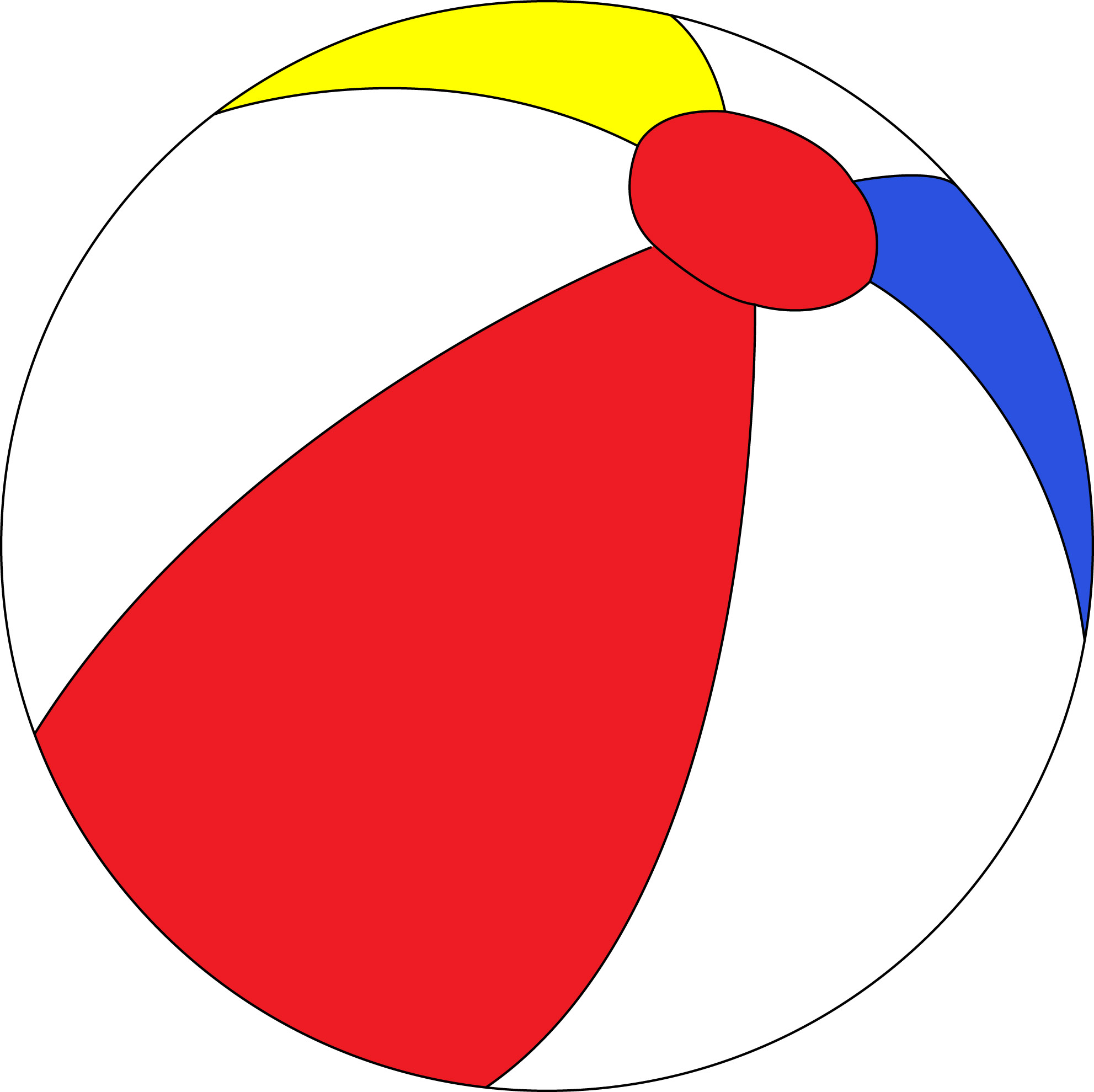 Beach ball template clipart image #4433