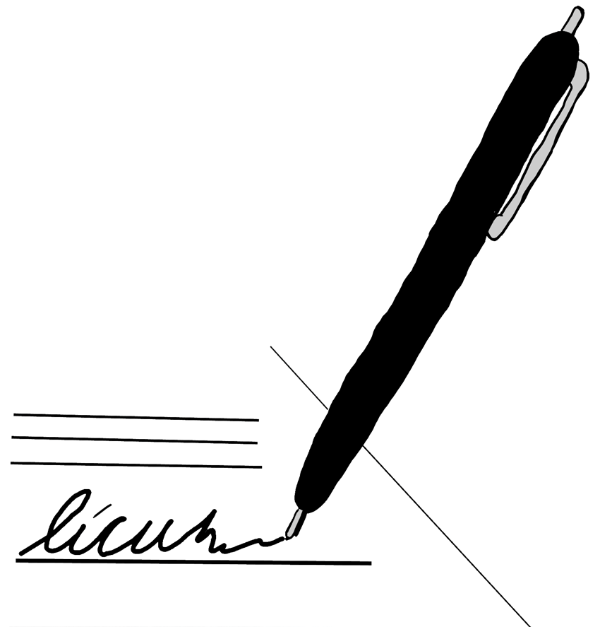 Pen signature clipart