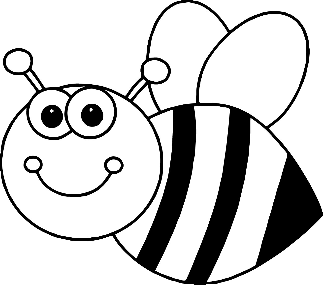 Easy Coloring Bee Template - ClipArt Best