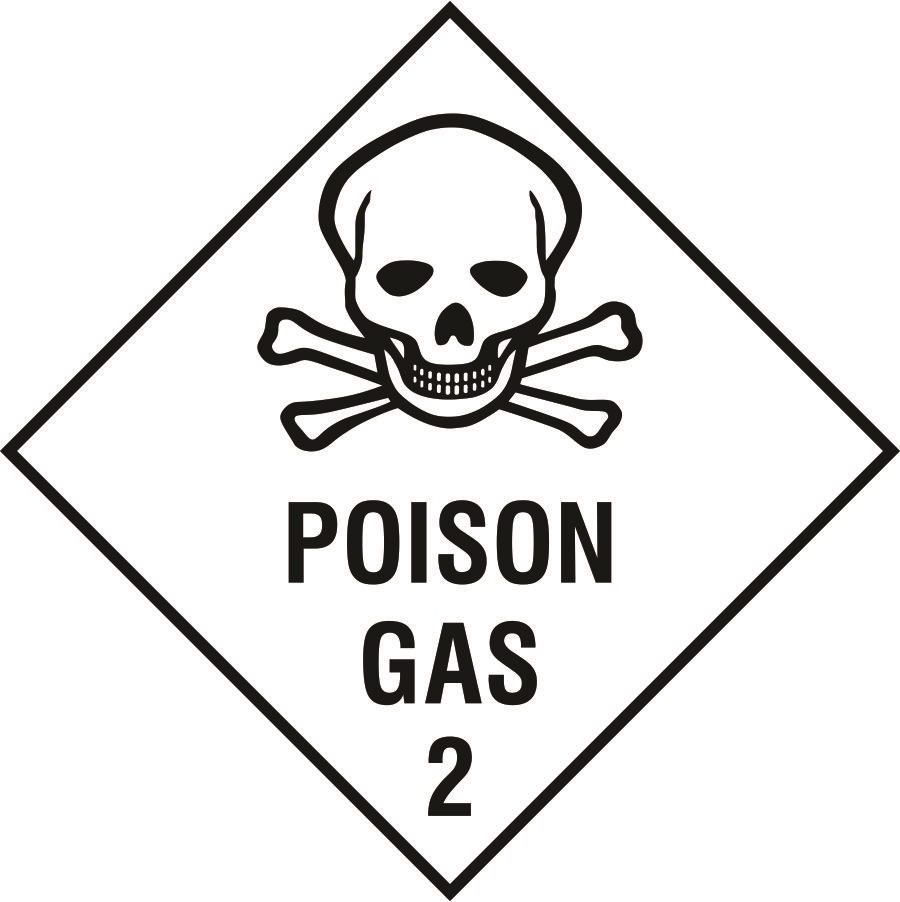 Poison Gas 2 sign - SK Signs & Labels Dangerous Chemical Signs