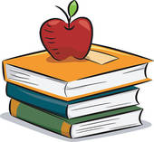 Apples and books clipart