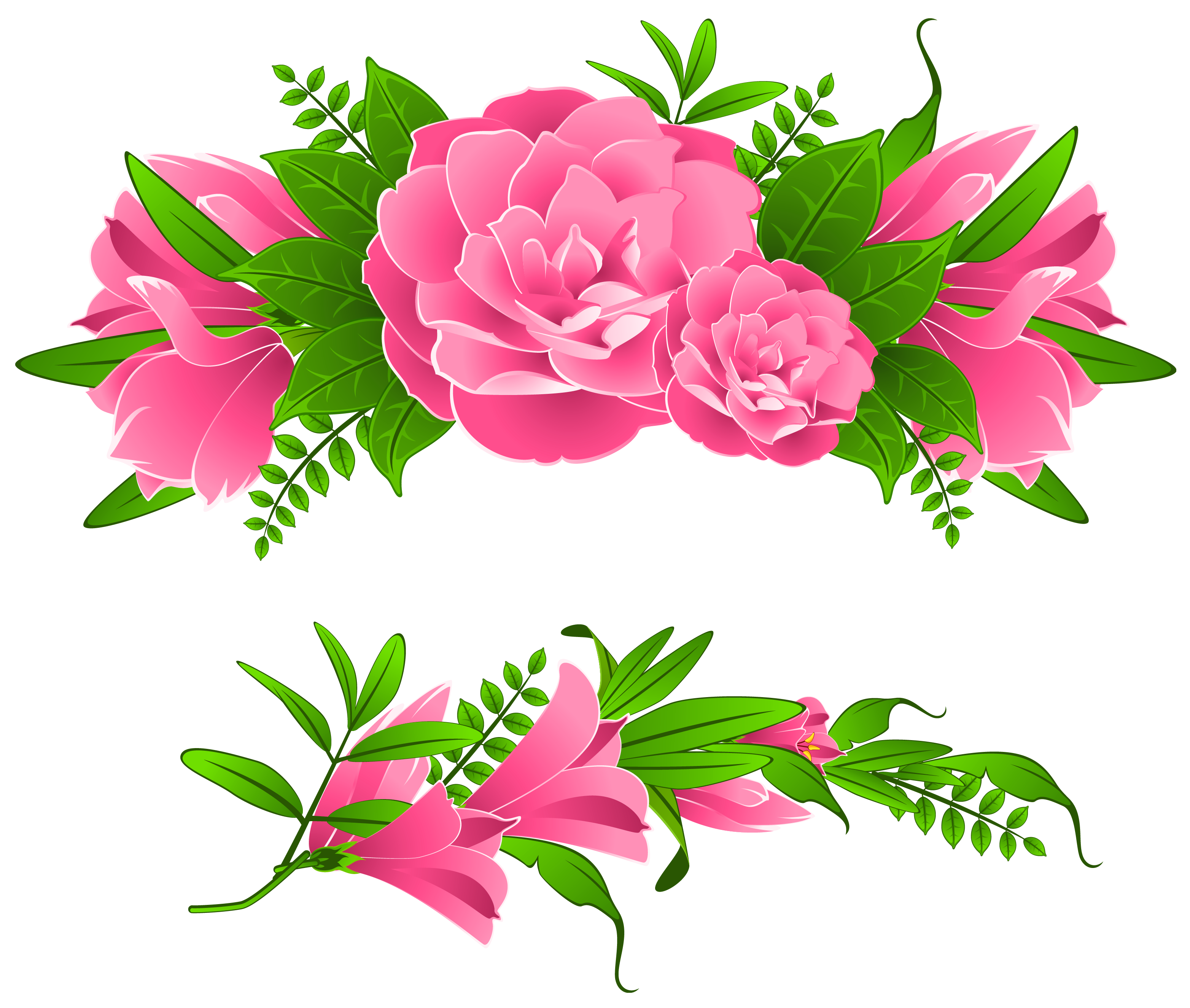 Pink flower border clip art
