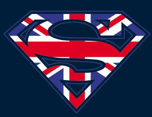 Superman Flag Logo T-shirt: Great Britain - British Flag Logo T-