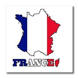 The flag of France in the outline map of the country ...