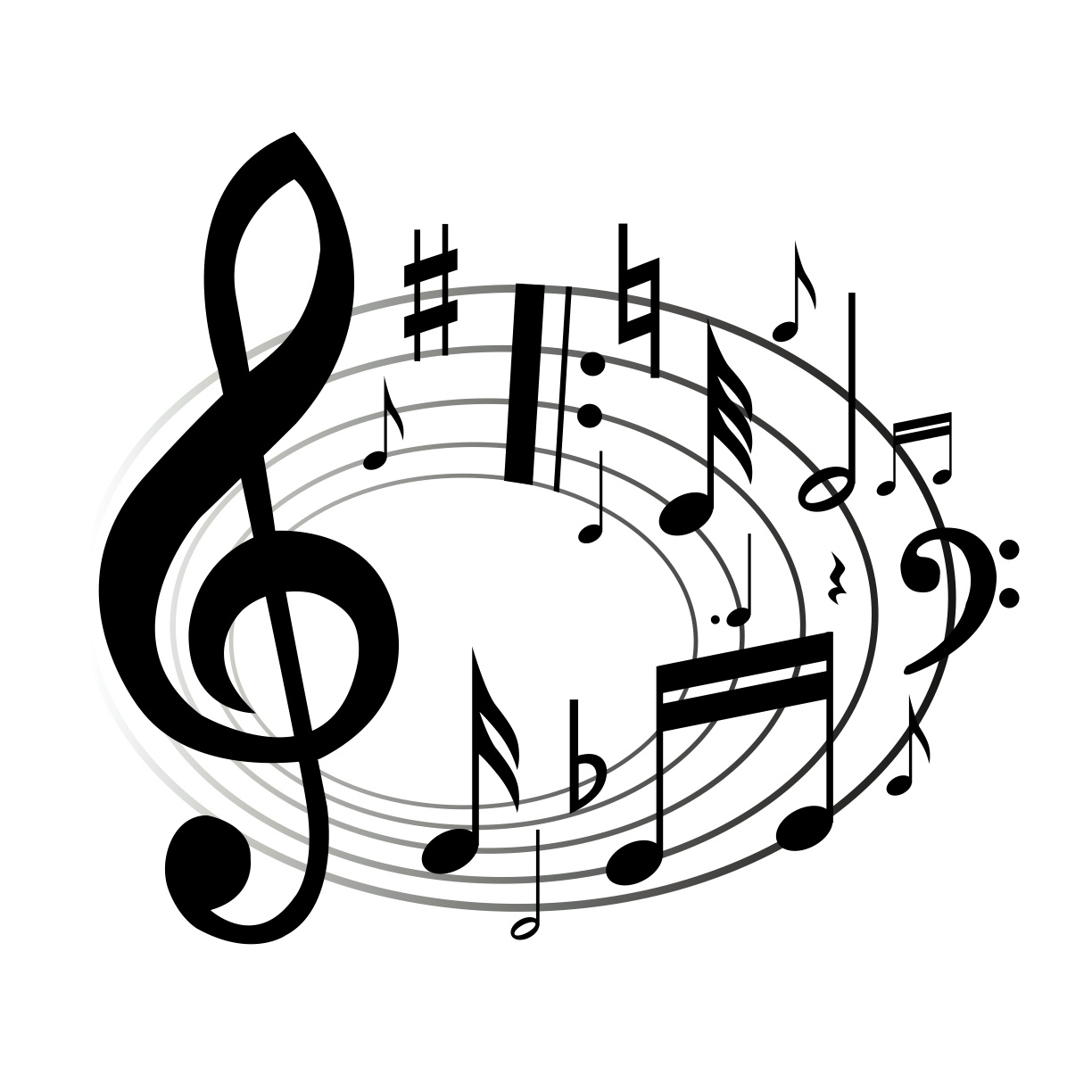 music notes,treble clef. image
