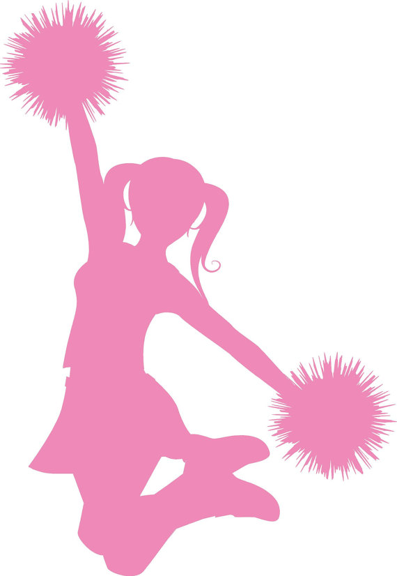 Cheerleader Silhouette Vinyl Wall Decal