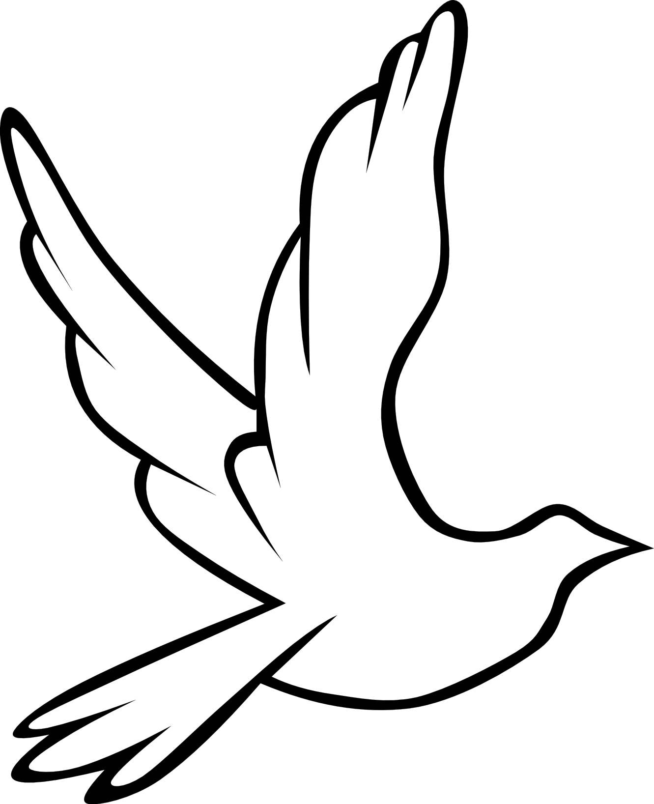 Peace Dove 1 94 Black White Line Art Christmas Xmas Peace on Earth ...
