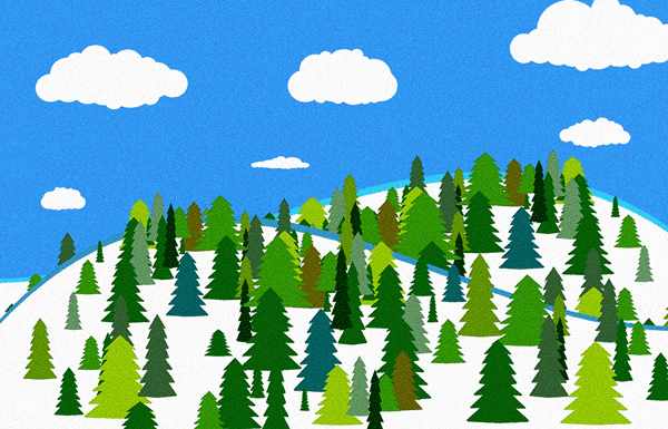 Winter Hills and Trees - Free Art Images for Christians