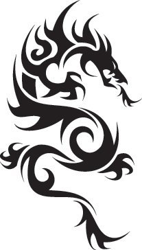 Tribal Dragon EPS Vector Sign Clip Art | Shopstak