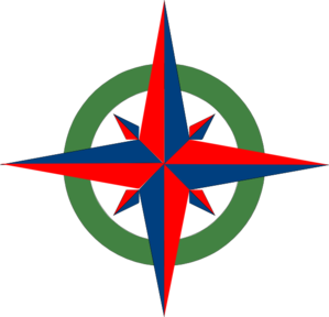 Compass Rose Red-blue-green clip art - vector clip art online ...