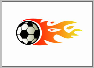Soccer balls on fire clipart