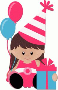 Clipart happy birthday little girl
