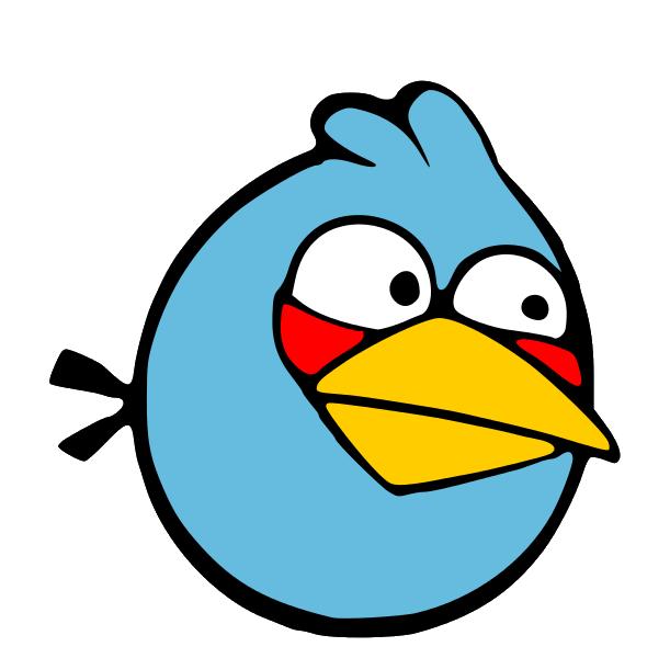 Blue angry birds white clipart