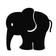 Baby elephant clipart silhouette