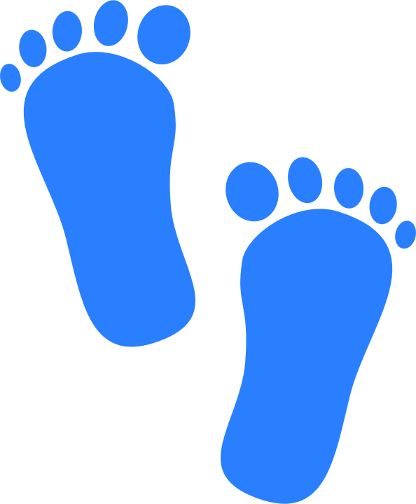 Free blue baby footprint clipart