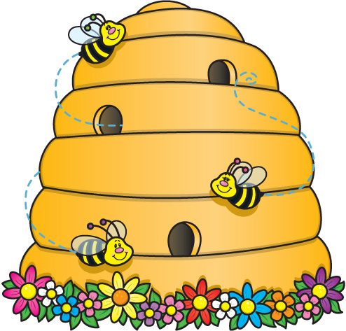 Cartoon Honey Bee Hive