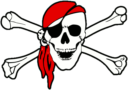 Skull With Flag Clipart