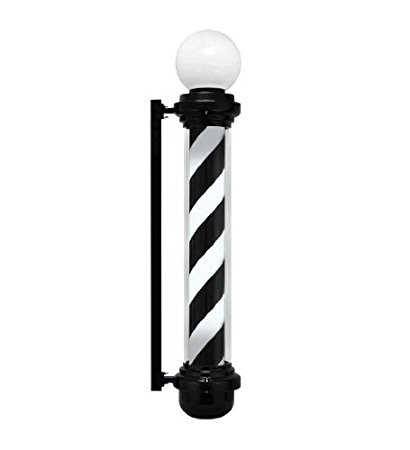 Amazon.com: Rotating Light Barber Shop Pole Black and White: Beauty