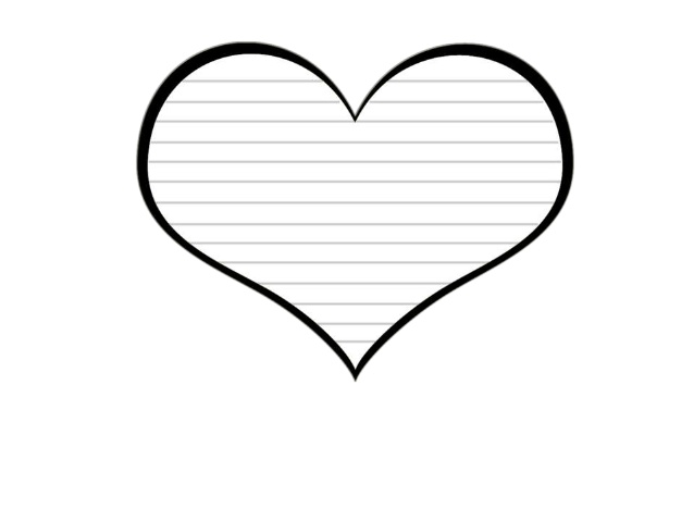 Free Heart Template with Text Boxes Lines and Black Border