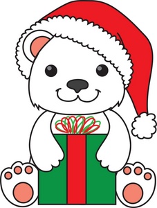 Free Teddy Bear Clipart Image - Teddy Bear Santa With Christmas Gift