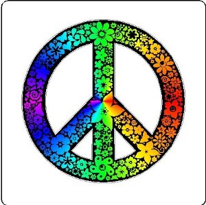 Amazon.com - Big Peel And Stick Rainbow Peace Symbol Sticker Decal ...