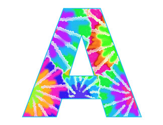 TIE DYE ALPHABET letters Digital Clip Art